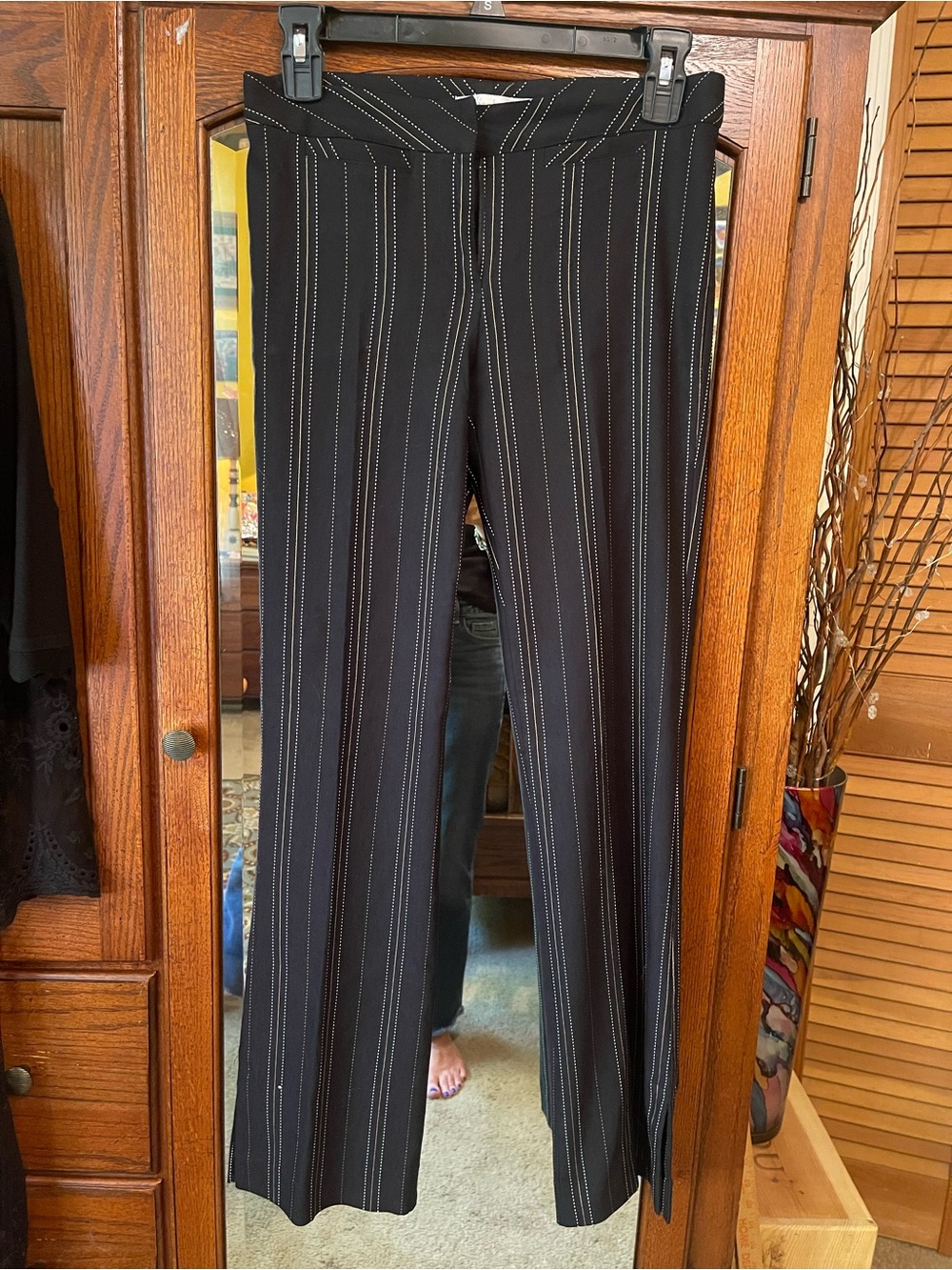 White House Black Market retro pinstripe slacks. Size 0